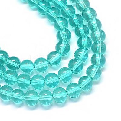 Baking Paint Transparent Glass Round Bead Strands DGLA-Q022-6mm-27-1