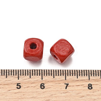 Spray Painted Wooden Beads WOOD-P021-01B-24-1