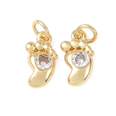 Brass Micro Pave Cubic Zirconia Pendants KK-C143-14G-1