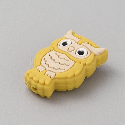 Owl Food Grade Eco-Friendly Silicone Beads LS-SIL-WH0019-26G-1