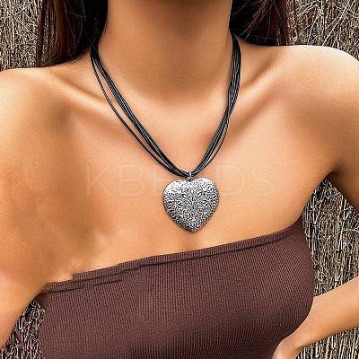 Alloy Pendant Necklaces NJEW-K261-09C-SA-1