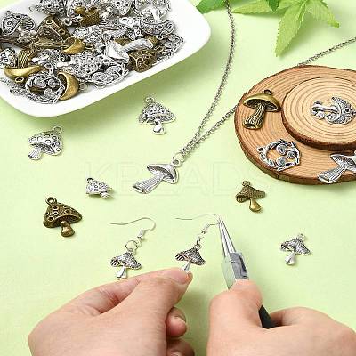 60Pcs 15 Styles Tibetan Style Alloy Pendants TIBEP-YW0001-81-1