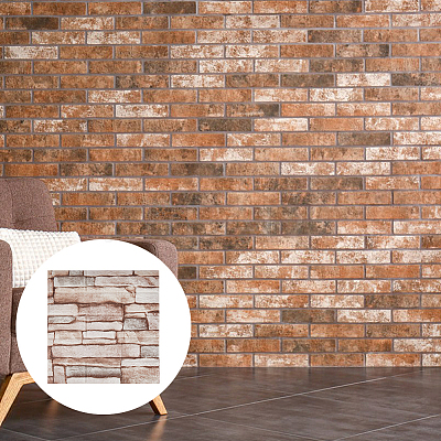 XPE Foam 3D Anticollision Wall Stickers Brick Pattern Stickers DIY-WH0591-086A-1