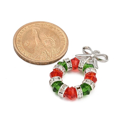 Christmas Theme Glass Pendants PALLOY-TA00163-1