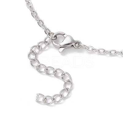 304 Stainless Steel Cross Link Anklets AJEW-AN00722-01-1