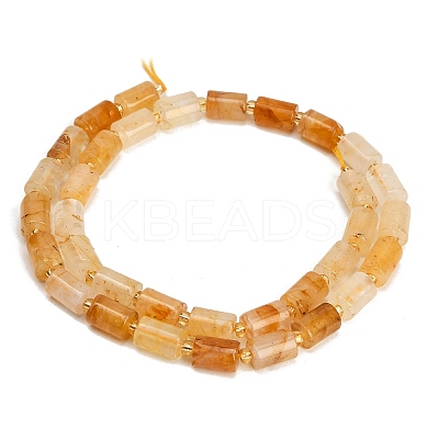 Natural Yellow Hematoid Quartz/Golden Healer Quartz Beads Strands GG-CBA5B6F-F01-01-1