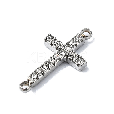 304 Stainless Steel Crystal Rhinestone Connector Charms STAS-Z065-02P-04-1