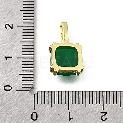 Dyed Natural Green Jade Faceted Pendants KK-U072-35G-02-1