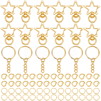 Star DIY Keychain Findings Kits DIY-SP0006-97G-1