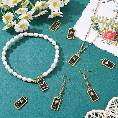 24Pcs 3 Style Rack Plating Golden Alloy Enamel Pendants ENAM-SZ0003-04-1