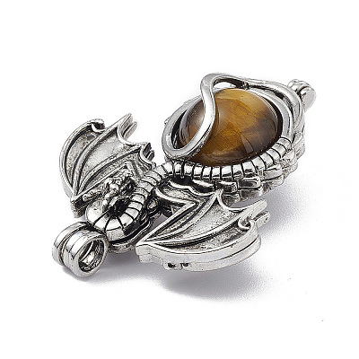 Natural Tiger Eye Pendants G-P491-02AS-04-1