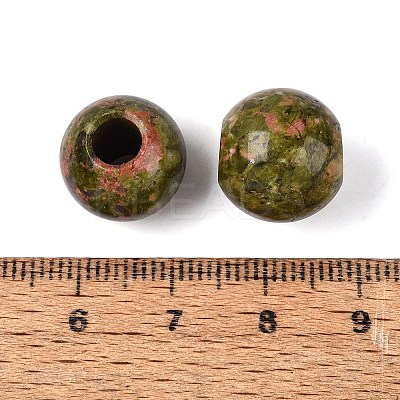 Natural Unakite European Beads G-Q602-09B-09-1