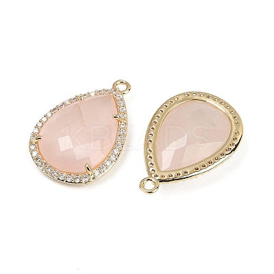 Natural Rose Quartz Faceted Pendants G-I382-05G-11-1