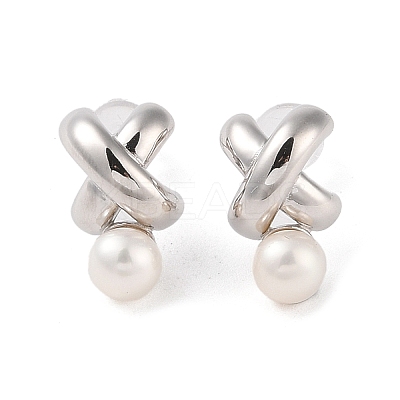 Anti-Tarnish Sterling Silver Stud Earrings EJEW-C087-11B-P-1
