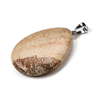 Natural Picture Jasper Pendants G-F820-14P-15-1