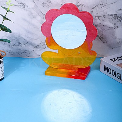 DIY Flower Shape Desk Mirror Frame Silicone Molds LS-DIY-E043-01-1