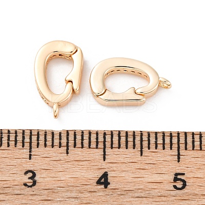 Brass Micro Pave Cubic Zirconia Fold Over Clasps KK-D360-12G-1
