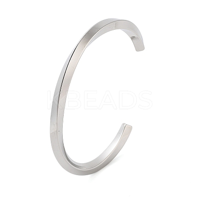 Non-Tarnish 304 Stainless Steel Twisted Open Cuff Bangles for Women BJEW-B097-01P-1