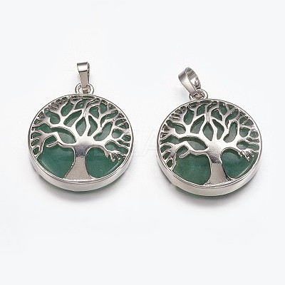 Natural Green Aventurine Pendants G-E449-C04-1