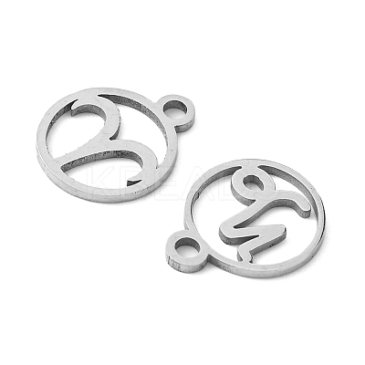 12Pcs 12 Style 201 Stainless Steel Charms STAS-YW0001-33-1