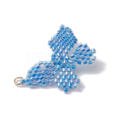 Glass Seed Beaded Pendants PALLOY-MZ00230-01-1