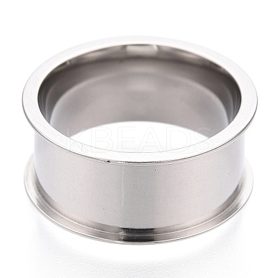 201 Stainless Steel Grooved Finger Ring Settings STAS-WH0047-8mm-20S-1