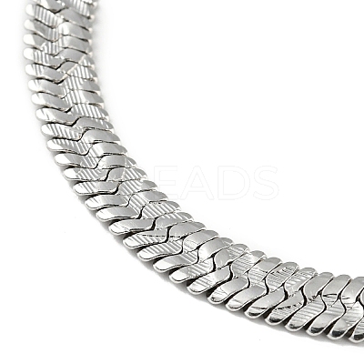 Non-Tarnish 304 Stainless Steel Herringbone Chain Bracelet BJEW-D028-02B-02P-1