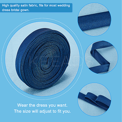 Cloth Cord for Women's Wedding Dress Zipper Replacement SRIB-WH0007-08B-1