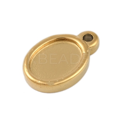 Ion Plating(IP) 304 Stainless Steel Rack Plating Pendant Cabochon Settings STAS-U019-40G-1