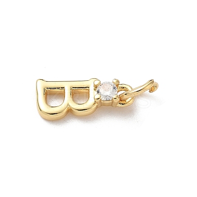 Brass Pave Clear Cubic Zirconia Charms KK-A273-01G-B-1