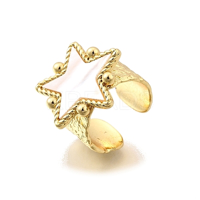 Brass Cuff Rings for Women RJEW-F183-02A-G-1