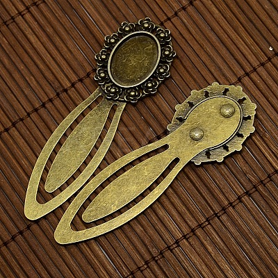 18x13mm Clear Domed Glass Cabochon Cover for DIY Alloy Portrait Bookmark Making DIY-X0124-AB-NR-1