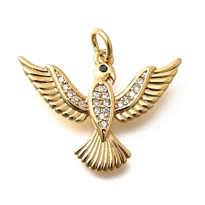 Brass Micro Pave Cubic Zirconia Pendants KK-B128-12G-06-1