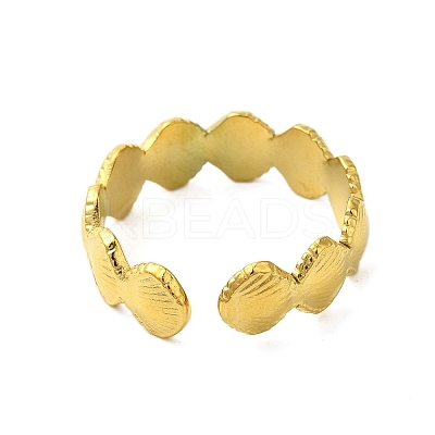 Ocean Beach Series 304 Stainless Steel Cuff Ring RJEW-Q820-02B-1