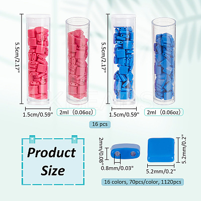 1120Pcs 16 Colors Opaque Acrylic Slide Charms OACR-NB0001-49-1
