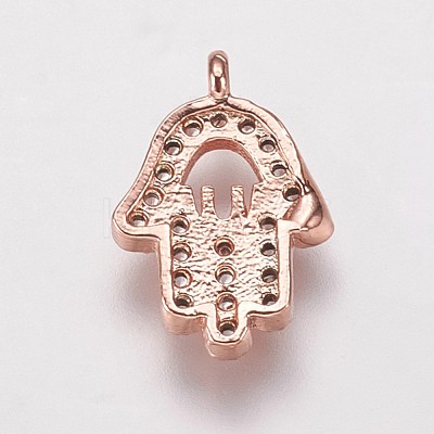 Brass Cubic Zirconia Charms KK-P134-29RG-1