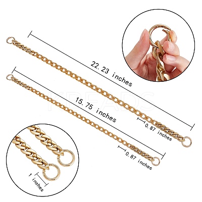 4Pcs 2 Styles Aluminum Chain Bag Strap AJEW-SZ0001-69-1