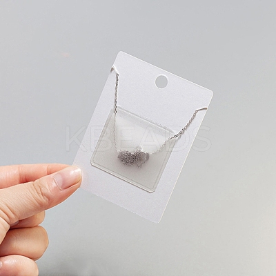 Plastic Necklace Chain Adhesive Pouch for Necklace Display Cards AJEW-P088-02-1