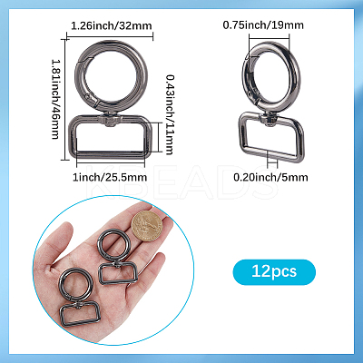 12Pcs Alloy Swivel Clasps FIND-SP0003-62B-1