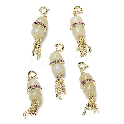 Natural Hetian Jade Gourd Pendant Decorations KK-H445-03G-1