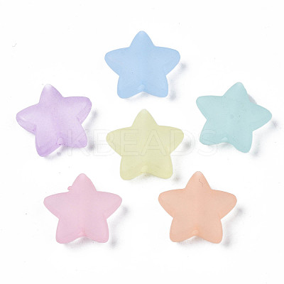 Transparent Frosted Acrylic Beads FACR-N002-01A-1