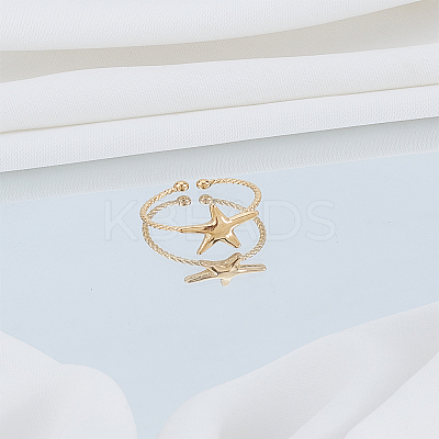 1Pc 304 Stainless Steel Open Cuff Rings for Women RJEW-LP0008-24-1