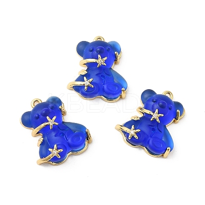 Transparent & Opaque Resin Crystal Rhinestone Pendants KK-H438-04G-12-1