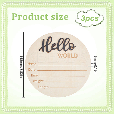 Wooden Baby Photo Props WOOD-WH0002-56B-1