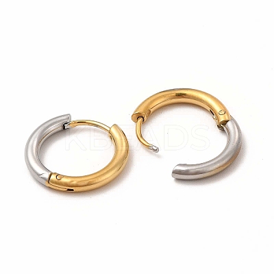 Two Tone 304 Stainless Steel Huggie Hoop Earrings for Women EJEW-C011-07B-1