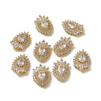 Brass Pave Clear Cubic Zirconia Cabochons MRMJ-B002-07KCG-1