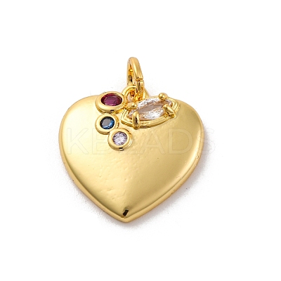 Brass Micro Pave Cubic Zirconia Pendants KK-U033-16P-1