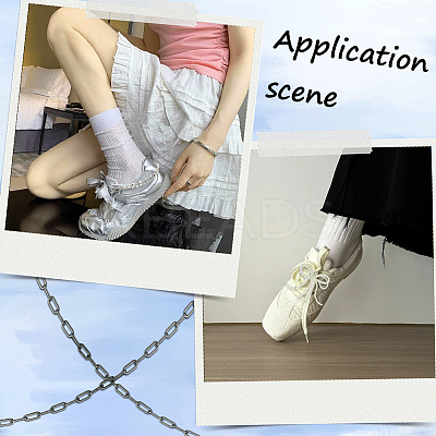 6Pcs 3 Styles Alloy Plastic Pearl Shoe Decoration Chain AJEW-CP0006-50-1