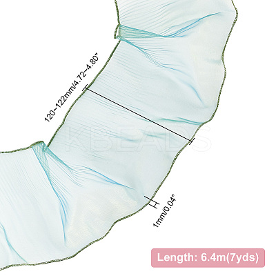 Mermaid Color Polyester Pleated Lace Trim Ribbon DIY-WH0401-58A-1