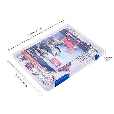 3Pcs 3 Colors Portable Transparent Plastic A4 File Box CON-SZ0001-15-1